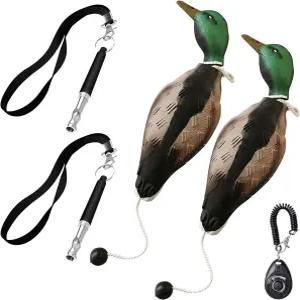 휘슬 키트를 사용한 SYWAN 오리 개 훈련 2pcs 더미 사냥개 액세서리 범퍼 리트리버 플로팅 디애드 조류