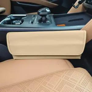 GAOLAOSY 카시트 갭 필러 정리함 가죽 방수 자동차 앞좌석 보관함 휴대용 사이드 포켓 휴대폰 글래스 키용