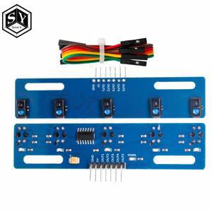 5채널 적외선 반사 센서 TCRT5000 키트 웨이/도로 IR 집열판전 스위치 배리어 라인 트랙 모듈