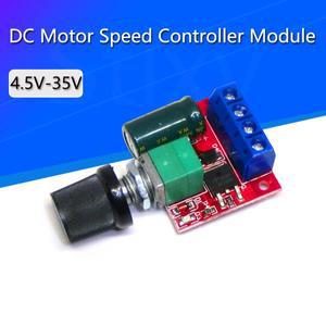 미니 5A 90W PWM 12V DC 모터 속도 컨트롤러 모듈 DC-DC 4.5V-35V 가변 레귤레이터 제어 거버너 스위치 24V
