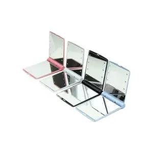 접이식 미니 휴대용 네모 사각 메이크업 LED손거울