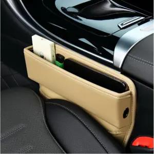 지시너 카시트 갭 정리함 프리미엄 가죽 오토시트 보관함 차량용 조절식 앞좌석 채우기 휴대폰용 사이드