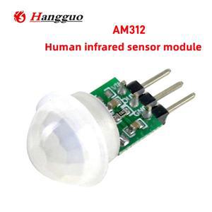 10 개 세트 미니 IR 초전기 적외선 모션 인간 센서 자동 감지기 모듈 AM312 DC 2.7 ~ 12V
