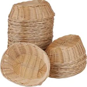 LEXINN 24팩 플라스틱 타원형 저장 바구니 음식 과일 레스토랑 주방 브라운을 위한 9 x 6.29 2.36 인치