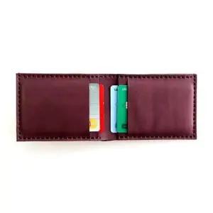 지갑 플럼와인 남자 지폐높이 가죽 수제 베지터블 반