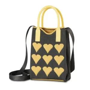 니트백 하트 미니 크로스백 핸드폰 가방 그레이