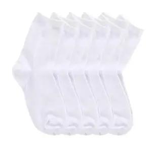남성용 중목양말 5켤레 화이트 무지 헬스 케쥬얼