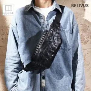 빌리버스 남자 슬링백 BJI492 소가죽 바디백 크로스백 남자크로스백 남자힙색 웨이스트백