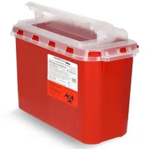 오크리지 제품 투명 샤프 용기 가정용 및 전문가용 5.4쿼트(1팩) 터치리스 바이오해저 바늘 주사기 폐기