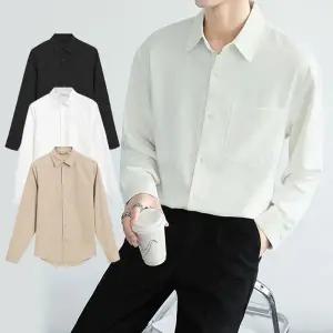 남자 긴팔 링클프리 오버핏 포켓 남방 셔츠 와이셔츠