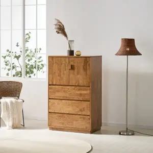 튼튼하고 자연친화적인 거실,침실용 원목 서랍장 80cm P0000BXS