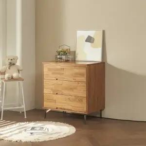 자연친화적인 거실,침실용 원목 서랍장 3단 80cm P0000BXX