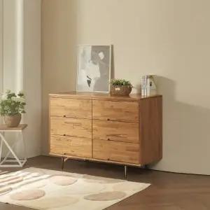 자연친화적인 거실,침실용 원목 서랍장 3단6칸 120cm P0000BXY