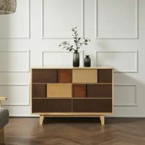 자연친화적인 거실,침실용 원목 서랍장 3단6칸 120cm P0000BYE