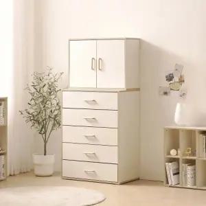 [인터데코]튼튼하고 실용적인 거실,침실용 수납 서랍장 세트 80cm P0000BRY