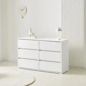 [인터데코]실용적인 거실,침실용 수납 서랍장 3단6칸 120cm P0000BUT