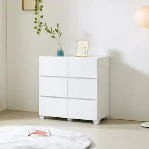 [인터데코]실용적인 거실,침실용 수납 서랍장 3단6칸 80cm P0000BUH