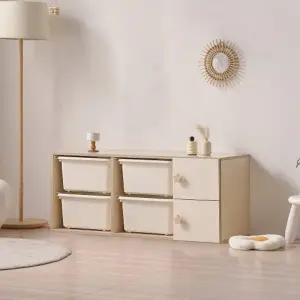 [인터데코]아이방,거실,침실 활용도 높은 바구니 수납장 120cm P0000CEZ