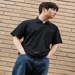 헤지스 남성 25SS HZTS5B411BK 솔리드 오픈 카라티22492004602351443