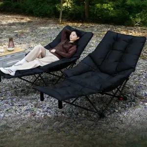 접이식 캠핑 의자 침대형 휴대용 롱 릴렉스 체어 야외 안락 소파 사무실 낮잠용 1인용