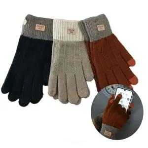 [하프클럽/]니트 스마일굿 장갑 스마트폰 터치가능 투톤장갑 고급라벨 기모