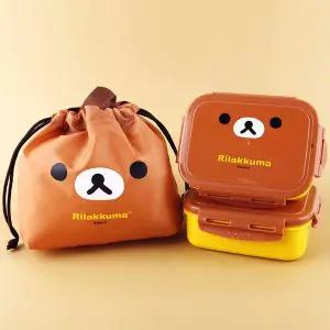 [RIZPICK]리락쿠마 뉴 사각밀폐 2단 도시락-브라운