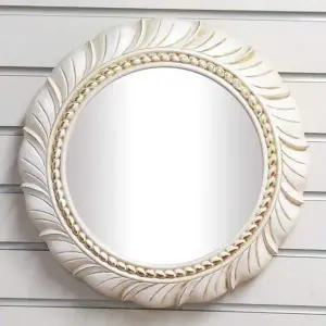 IG7178e 민들레 원형 벽거울 35cm 빈티지 아이보리