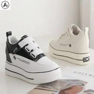 [애슬릿] 플랫폼 스니커즈 끈없는 찍찍이 굽높은 운동화 5cm