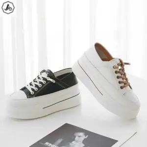 [애슬릿] 통굽 스니커즈 끈없는 밴딩 배색 플랫폼 단화 5cm