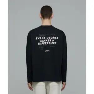 내셔널지오그래픽 N243UTS920 빙하 컨셉 그래픽 긴팔 티셔츠 CAR본 BLACK 447982