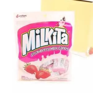 밀키타 스트로베리 밀크 캔디 80g 1타 10개입 26.10.07/탕비실/간식/사탕/대용량//우유/스윗/디저트