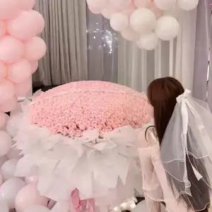 가짜 꽃 모조 꽃다발 여성 초대형 고급 장미 생일 선물 포토존