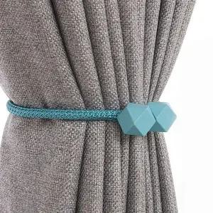 인테리어 매듭없는 자석 커튼 묶음 홀더 다각형 볼 끈