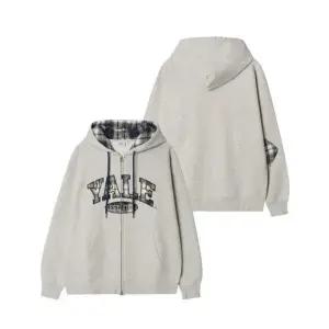 예일 YALE 체크 투톤아치 후드집업_그레이 YGS1HZ309AGR 413382