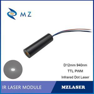 TTL PWM 적외선 도트 레이저 다이오드 모듈 D12mm 940nm 1mw IR 비가시광 포지셔닝 산업용