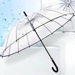 옆집샵 키즈 자동 투명 우산 예쁜 장우산 앞이 훤히 보여 안전한 유아 초등용 튼튼한 우산