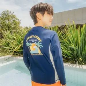 내셔널지오그래픽 키즈 K252URG650 반집업 그래픽 래쉬가드 LTEE NAVY 363511