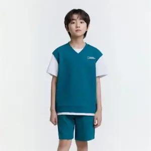 내셔널지오그래픽 키즈 K252UPB920 컬러블럭 5부 상하 SET GREEN 363498