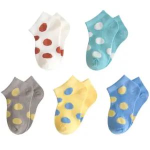 옆집샵  유아 아동양말 여름 가을 양말 도트메쉬 중목양말 5족