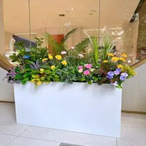 생화같은 인테리어 조화 화분 안개꽃 유칼립투스 혼합 식물 장식 실내 테이블 소품용