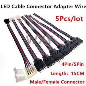 5피스 4Pin LED 케이블 남성 여성 커넥터 어댑터 와이어 5050 3528 SMD RGB led 스트립 빛 컨트롤러