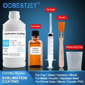 머그잔 유리 세라믹 목재 크리스탈 금속 아크릴 PVC 석재용 액체 유체 범용 승화 코팅 1000ml