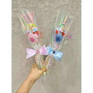 블루몽플라워 킨더조이꽃다발 인형꽃 유치원 어린이집 졸업식 학예회 사탕부케