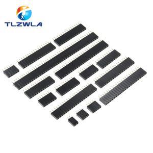 단일 행 핀 암 헤더 소켓 피치 2.54mm  1x2p  3p  4p  5p  6p  7p  8p  9p  10p  20  10 개 p 22p 40p 커넥