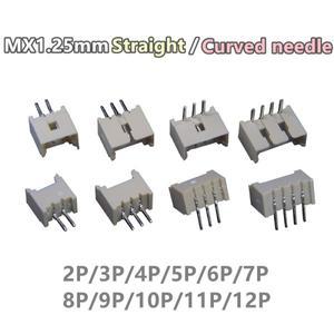 50피스 마이크로 JST MX1.25 직선 바늘/곡선 바늘 커넥터 2Pin ~ 수 핀 헤더 직각 90 ° /180 1.25mm 피치