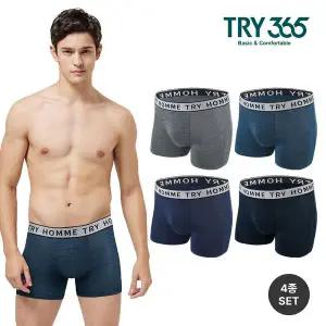 [NS홈쇼핑][트라이365] 남성 인견 아웃 밴드 드로즈 4매 세트[35804179]