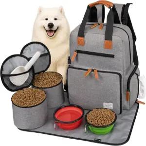 모도커 반려견 여행 가방 항공사 승인 반려동물 액세서리 정리용 백팩 식품 보관 용기 2개 접이식 그릇