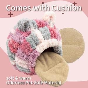 새 둥지 겨울 하우스 행잉 해먹 케이지 액세서리  플러시 은신처 앵무새 벌새 장식