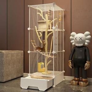 대형 앵무새 새장 둥지 다층 실내외 넓은 놀이터 간편 청소 탈착식 트레이 이동식 스탠드 케이지