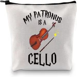 BDPWSS 재미있는 첼로 선물 연주자 첼리스트 뮤지션 오케스트라 애호가 내 파트로누스는 메이크업 가방